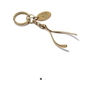 Giles & Brother wishbone keyring brass